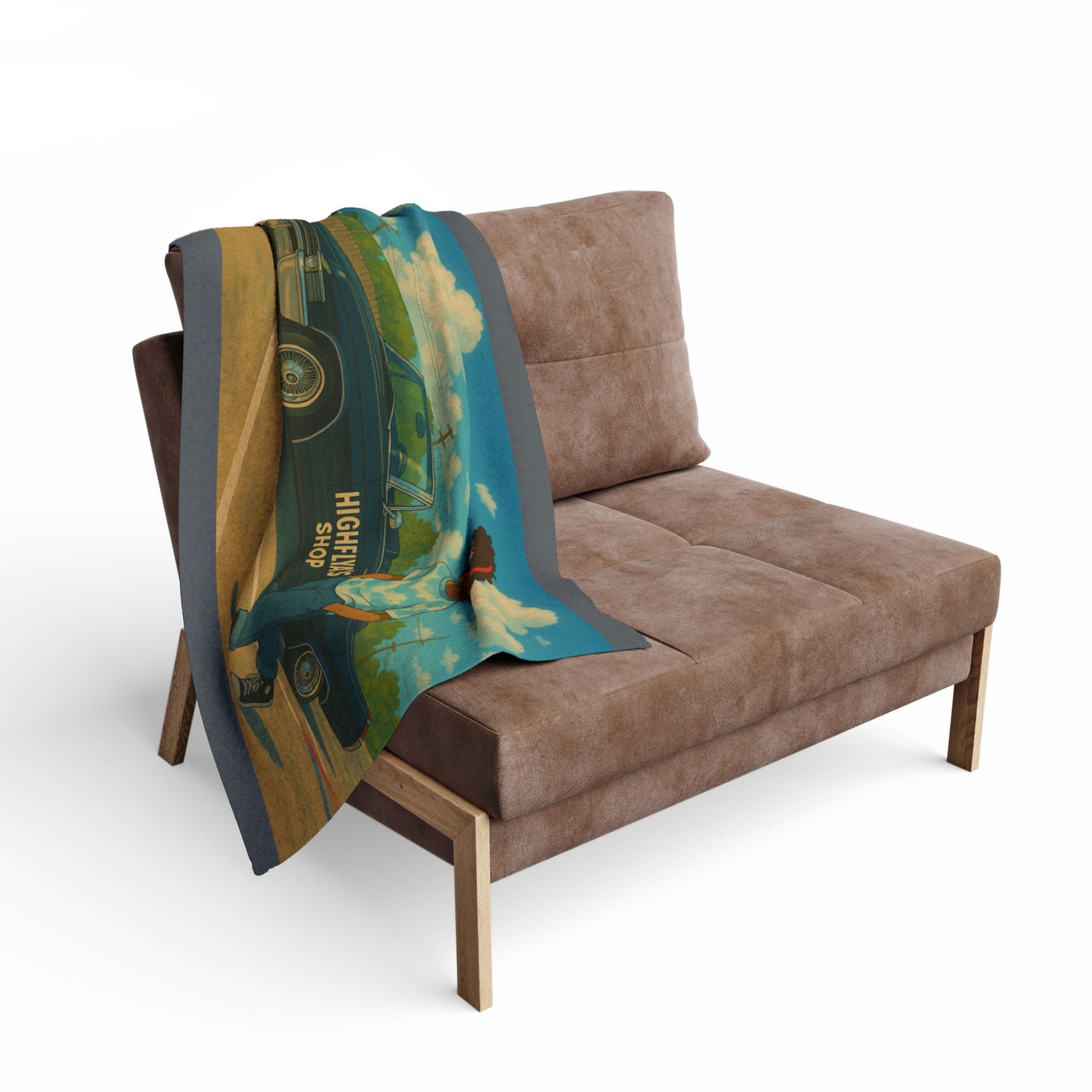 Highflya's Vintage Car Arctic Fleece Blanket - Cozy, Retro-Inspired Throw for Car Lovers