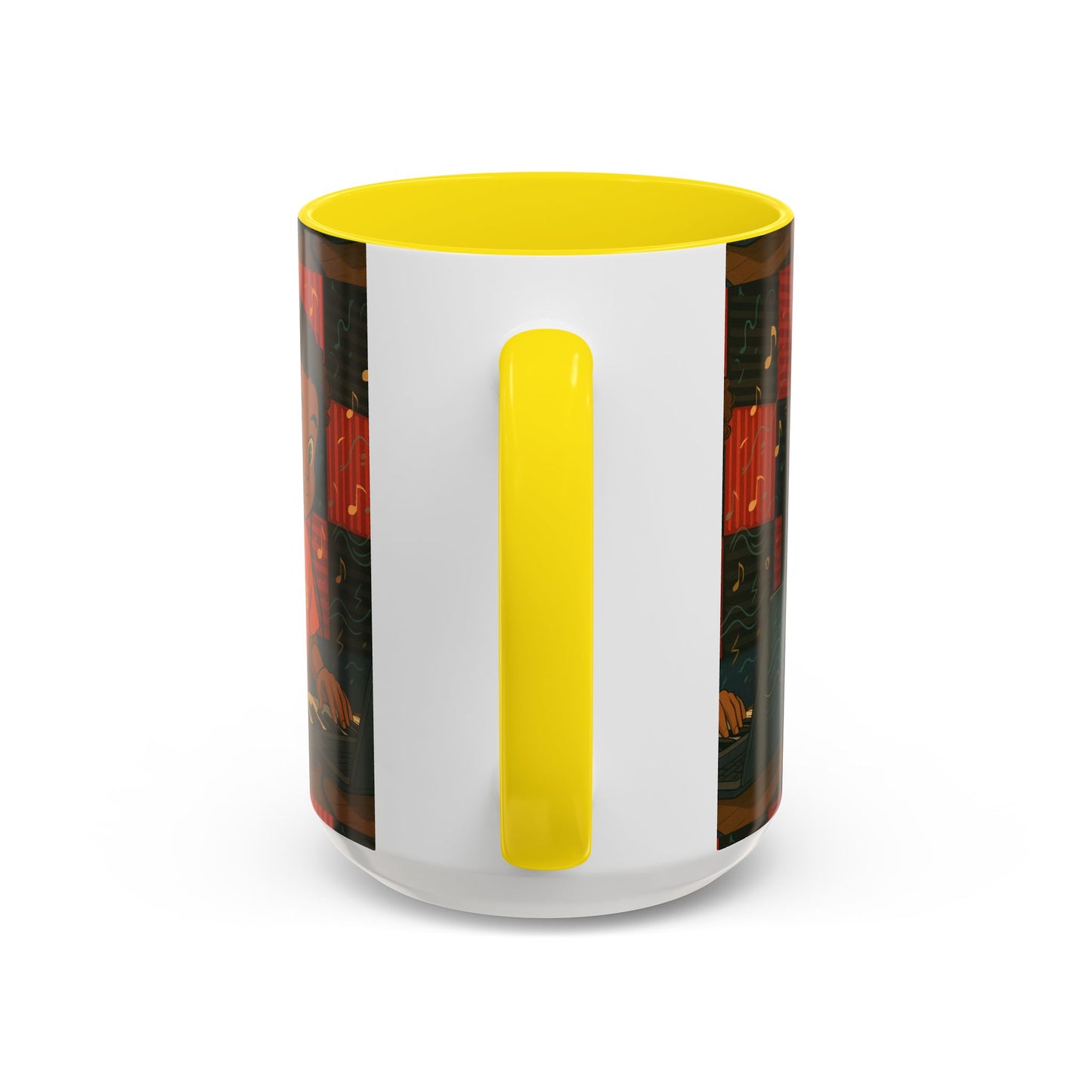 Musical Vibes Accent Coffee Mug - Perfect Gift for Music Lovers, Studio Enthusiasts, and Creative Minds, Personalized Drinkware