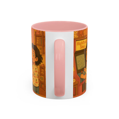 Retro Arcade Coffee Mug - Vintage Gaming Gift, Fun Office Mug, Girls Playroom Decor, Unique Tea Cup, Gamer Merchandise