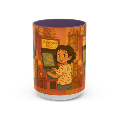 Retro Arcade Coffee Mug - Vintage Gaming Gift, Fun Office Mug, Girls Playroom Decor, Unique Tea Cup, Gamer Merchandise