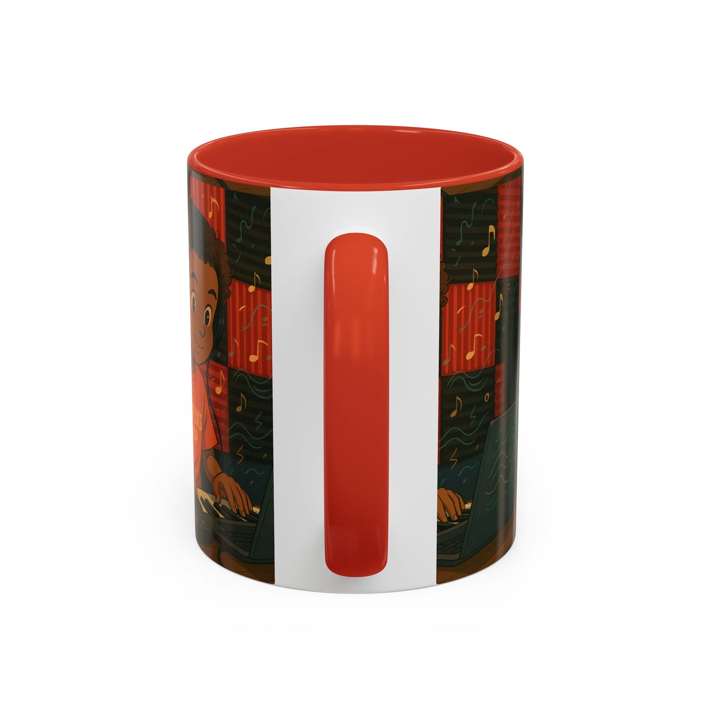Musical Vibes Accent Coffee Mug - Perfect Gift for Music Lovers, Studio Enthusiasts, and Creative Minds, Personalized Drinkware