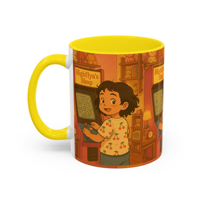 Retro Arcade Coffee Mug - Vintage Gaming Gift, Fun Office Mug, Girls Playroom Decor, Unique Tea Cup, Gamer Merchandise