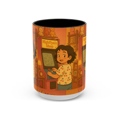 Retro Arcade Coffee Mug - Vintage Gaming Gift, Fun Office Mug, Girls Playroom Decor, Unique Tea Cup, Gamer Merchandise