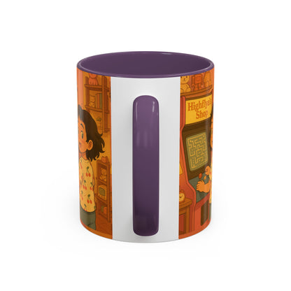 Retro Arcade Coffee Mug - Vintage Gaming Gift, Fun Office Mug, Girls Playroom Decor, Unique Tea Cup, Gamer Merchandise