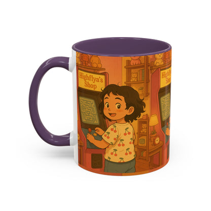 Retro Arcade Coffee Mug - Vintage Gaming Gift, Fun Office Mug, Girls Playroom Decor, Unique Tea Cup, Gamer Merchandise