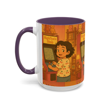 Retro Arcade Coffee Mug - Vintage Gaming Gift, Fun Office Mug, Girls Playroom Decor, Unique Tea Cup, Gamer Merchandise