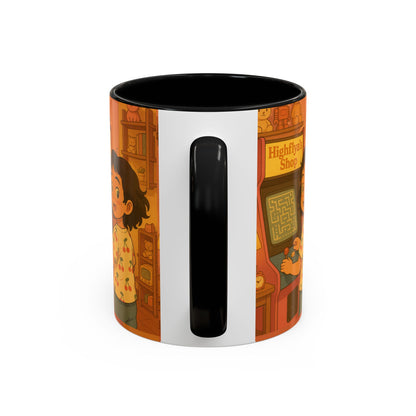 Retro Arcade Coffee Mug - Vintage Gaming Gift, Fun Office Mug, Girls Playroom Decor, Unique Tea Cup, Gamer Merchandise