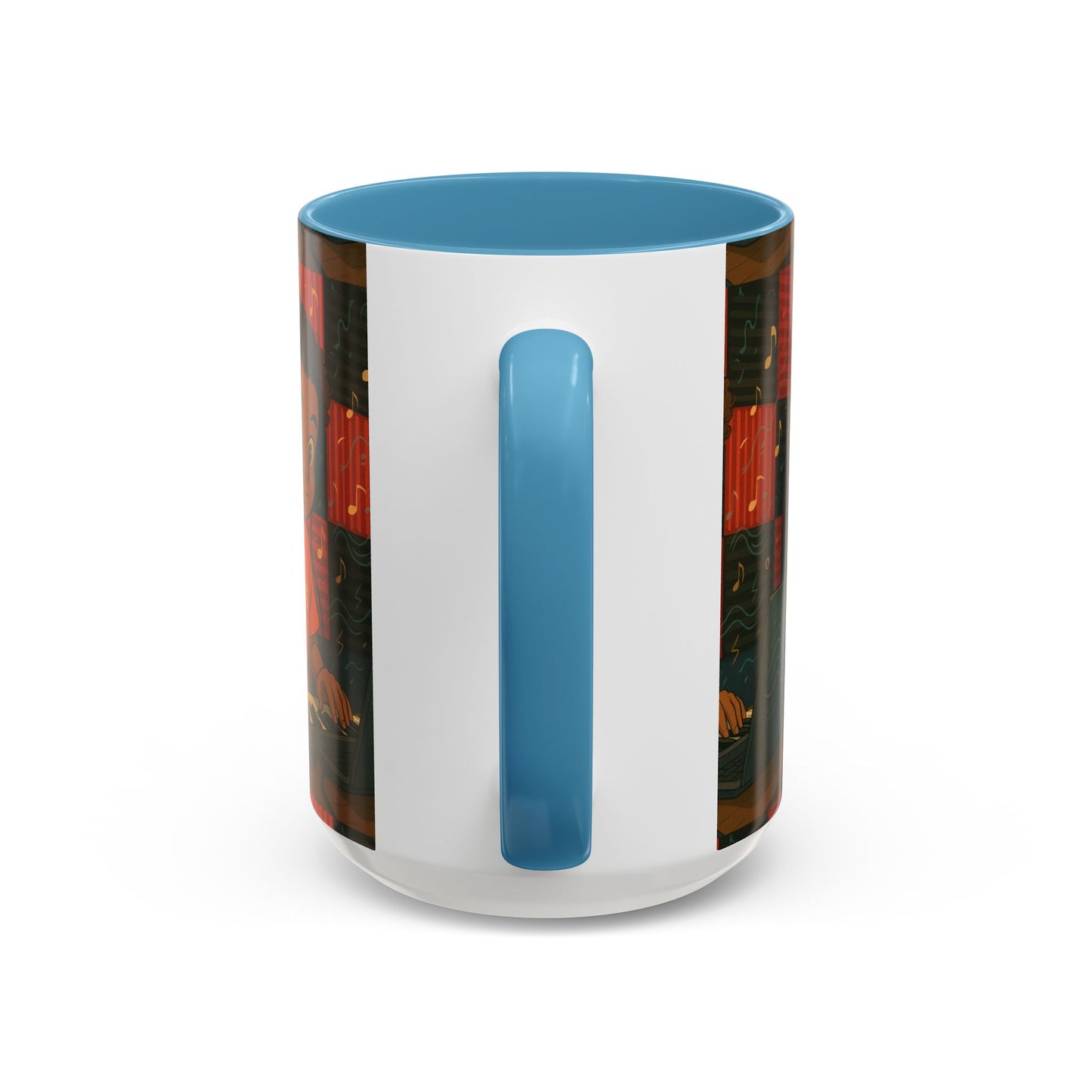 Musical Vibes Accent Coffee Mug - Perfect Gift for Music Lovers, Studio Enthusiasts, and Creative Minds, Personalized Drinkware